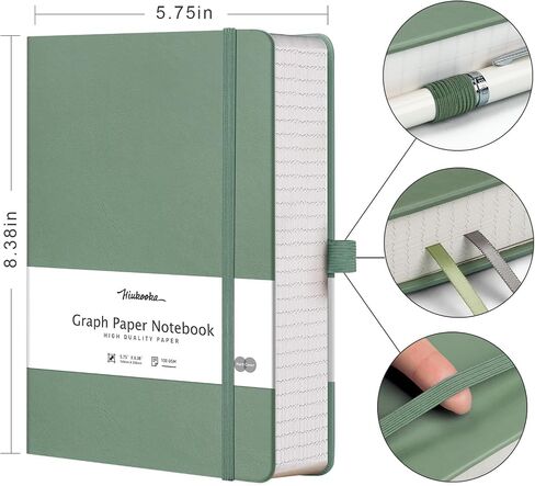 HIUKOOKA Bullet Dotted Journal-A5 Dot Grid Notebook 320 Pages,100gsm Thick Dotted Paper,Leather Hardcover Notebook for work with inner Pocket,5.75x8.35 inches journals for Writing,Drawing Yellow in Saudi Arabia