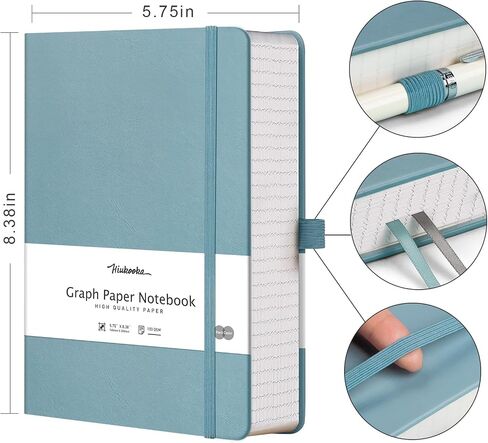 HIUKOOKA Bullet Dotted Journal-A5 Dot Grid Notebook 320 Pages,100gsm Thick Dotted Paper,Leather Hardcover Notebook for work with inner Pocket,5.75x8.35 inches journals for Writing,Drawing Yellow in Saudi Arabia