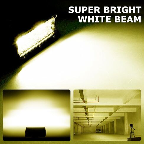 شريط إضاءة LED مقاس 7 بوصات من وينباور، 240 وات 24000 لومين، مجموعة من شعاع الفيضانات، أضواء على الطرق الوعرة، مصابيح ضباب للقيادة، ضوء عمل لشاحنة بيك اب ATV UTV، قارب SUV، أصفر in Kuwait