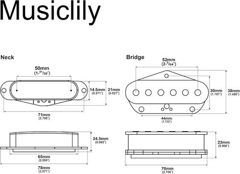 Musiclily Vintage Single Coil Pickup Tele Bridge Pickups for Fender Telecaster Electric Guitar Parts, Black in Saudi Arabia