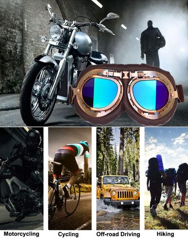 Retro Motorcycle Goggles Vintage Pilot Glasses for Harley ATV Bike Cruiser Scooter Goggles in Saudi Arabia