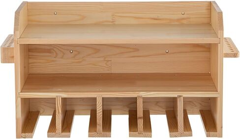 VEVOR Power Tool Organizer, Wall Mount/Benchtop Drill Holder, 5 Hanging Slots Drill Charging Station, 4-Shelf Cordless Drill Storage, Polished Wooden Toolbox for Saw, Wrench, Screwdriver Drill in Saudi Arabia