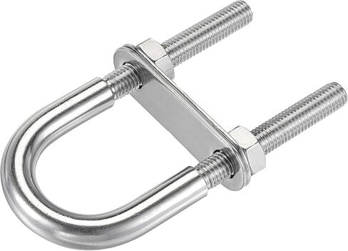 uxcell Round U-Bolt 1.5"(38mm) Fit Rod Size 112mm Length 304 Stainless Steel M10 with Nuts, Plates in Saudi Arabia