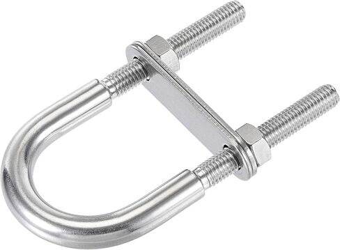 uxcell Round U-Bolt 1.5"(38mm) Fit Rod Size 112mm Length 304 Stainless Steel M10 with Nuts, Plates in Saudi Arabia