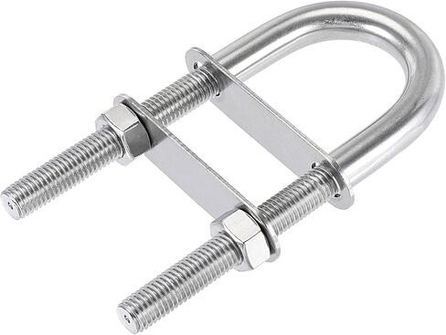 uxcell Round U-Bolt 1.5"(38mm) Fit Rod Size 112mm Length 304 Stainless Steel M10 with Nuts, Plates in Saudi Arabia