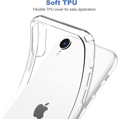 JJGoo متوافق مع حافظة iPhone XR، غطاء هاتف شفاف ناعم وشفاف مقاوم للصدمات ورفيع ورفيع لهاتف XR - 6.1 بوصة in Kuwait