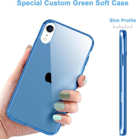 JJGoo Compatible with iPhone XR Case Clear Soft Transparent Shockproof Protective Slim Thin Bumper Phone Cover for XR, Clear Blue in Saudi Arabia