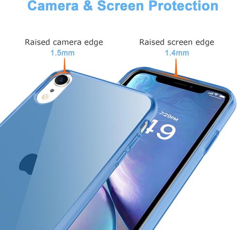 JJGoo Compatible with iPhone XR Case Clear Soft Transparent Shockproof Protective Slim Thin Bumper Phone Cover for XR, Clear Blue in Saudi Arabia