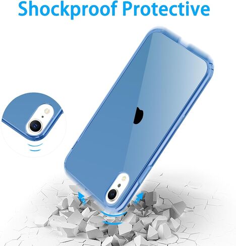 JJGoo Compatible with iPhone XR Case Clear Soft Transparent Shockproof Protective Slim Thin Bumper Phone Cover for XR, Clear Blue in Saudi Arabia
