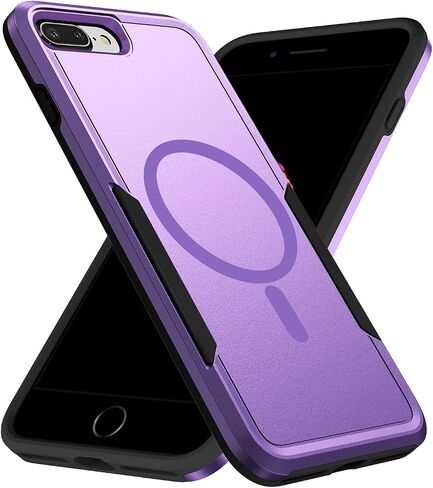 جراب مغناطيسي قوي لهاتف iPhone 8 Plus وiPhone 7 Plus، [متوافق مع Magsafe] [تم اختبار السقوط من الدرجة العسكرية بطول 20 قدمًا] جراب واقٍ متين مقاوم للصدمات - 5.5 بوصة (أسود) in Kuwait