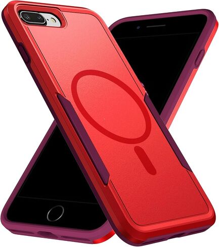 جراب مغناطيسي قوي لهاتف iPhone 8 Plus وiPhone 7 Plus، [متوافق مع Magsafe] [تم اختبار السقوط من الدرجة العسكرية بطول 20 قدمًا] جراب واقٍ متين مقاوم للصدمات - 5.5 بوصة (أسود) in Kuwait