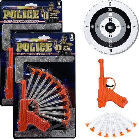 The Dreidel Company Detective Set, 10 Suction Cup Bullets with A Plastic Pistol, 11 Piece Set (Single Set) - Orange in Saudi Arabia