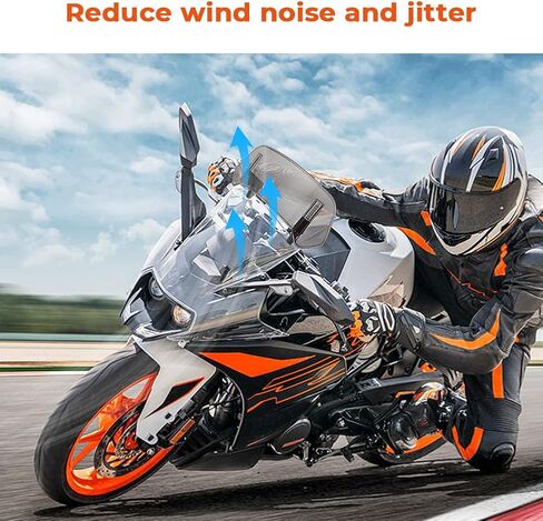 Motoparty Motorcycle Windshield Extension Universal Adjustable Clip on Windscreen extender for Honda Suzuki Kawasaki Yamaha Aprilia Upgrade More Stable Easy to Install (Large,Clear) in Saudi Arabia