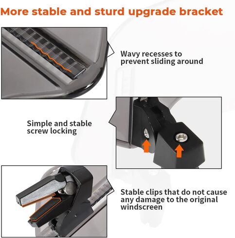 Motoparty Motorcycle Windshield Extension Universal Adjustable Clip on Windscreen extender for Honda Suzuki Kawasaki Yamaha Aprilia Upgrade More Stable Easy to Install (Large,Clear) in Saudi Arabia