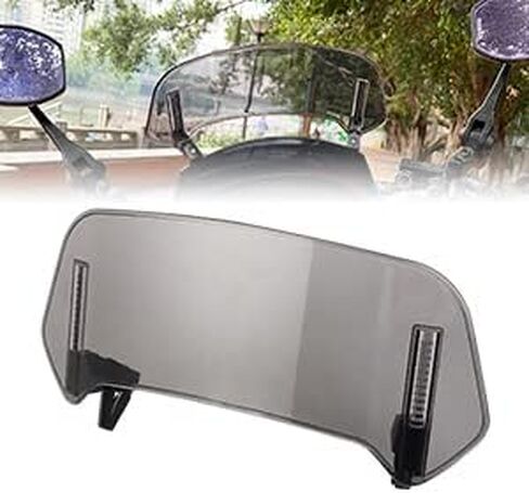 Motoparty Motorcycle Windshield Extension Universal Adjustable Clip on Windscreen extender for Honda Suzuki Kawasaki Yamaha Aprilia Upgrade More Stable Easy to Install (Large,Clear) in Saudi Arabia