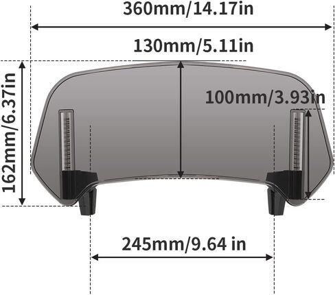 Motoparty Motorcycle Windshield Extension Universal Adjustable Clip on Windscreen extender for Honda Suzuki Kawasaki Yamaha Aprilia Upgrade More Stable Easy to Install (Large,Clear) in Saudi Arabia