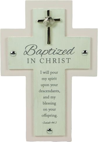 Abbey & CA Gift Baptism Mdf Cross W/Filigree Cross Accent W/Easel Back in Saudi Arabia