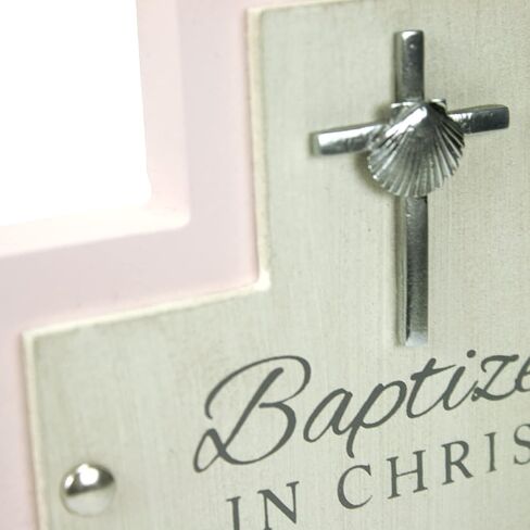 Abbey & CA Gift Baptism Mdf Cross W/Filigree Cross Accent W/Easel Back in Saudi Arabia