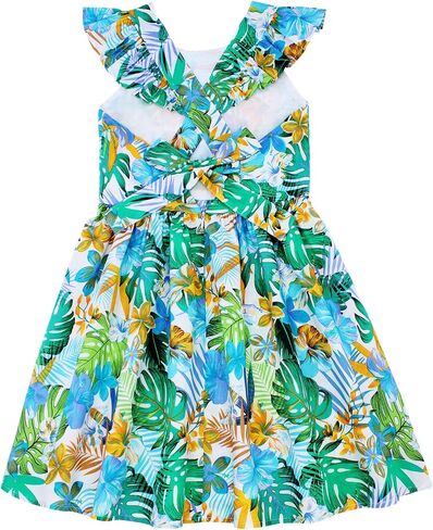 PrinceSasa Floral Cotton Kids Girl Dresses Summer Girls Clothes,1HPDA61,7-8 Years(140) in Saudi Arabia
