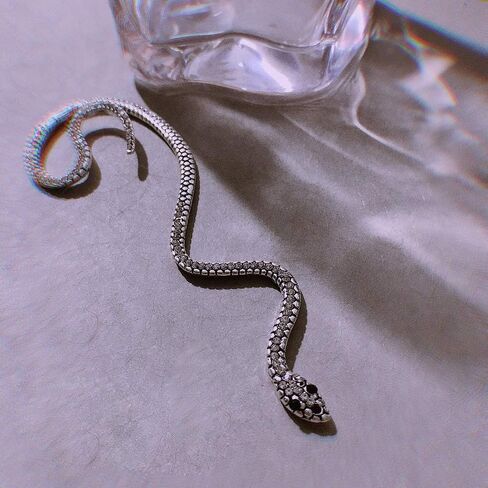 Vintage Gothic Snake CZ Cuff Wrap Crawler Climber Earrings for Women Teenage Girls Personalized Punk Cartilage Clip On No Piercing Cute Animal Crystal Jewelry Gifts for Best Friend Birthday 1 pcs in Saudi Arabia