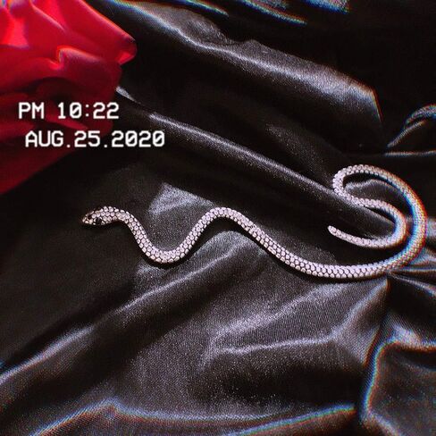 Vintage Gothic Snake CZ Cuff Wrap Crawler Climber Earrings for Women Teenage Girls Personalized Punk Cartilage Clip On No Piercing Cute Animal Crystal Jewelry Gifts for Best Friend Birthday 1 pcs in Saudi Arabia