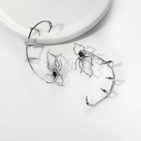 Spider Ear Cuff for Women Halloween Spider Earrings Spider Earrings Gothic Earrings Punk Earrings Non Pierced Earrings Halloween Costume Cosplay Jewelry for Girls in Saudi Arabia