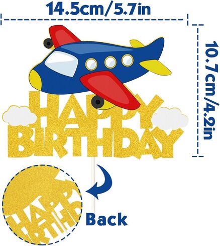 Glitter Building Truck Happy Birthday Cake Topper, Construction Truck Cake Decor, Happy Birthday Vehicle Theme Party Decorations for Baby Shower or Kids Birthday Party Decor Supplies in Kuwait