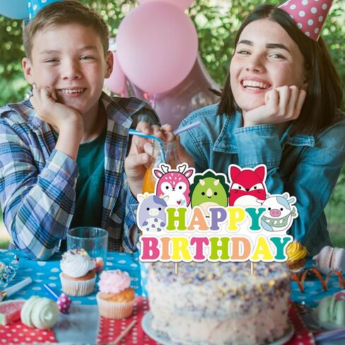 25Pcs Squishmallow Cake Decorations with 24pcs Cupcake Toppers, 1pcs Big Cake Topper for Squishmallow Birthday Party Supplies in Saudi Arabia