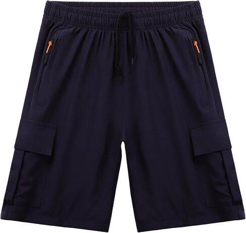 Boys Athletic Running Shorts,Outdoor Quick Dry Hiking Shorts with Zipper Pockets in Saudi Arabia