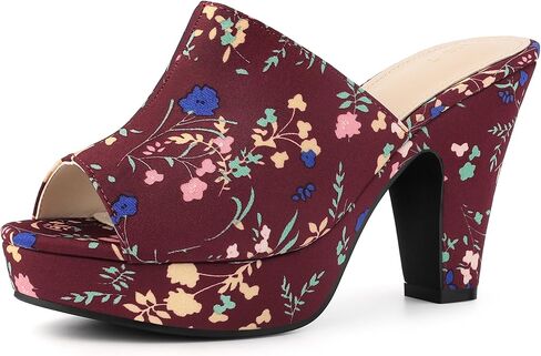 Perphy Platform Floral Chunky Heel Slides Sandals for Women in Saudi Arabia