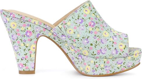 Perphy Platform Floral Chunky Heel Slides Sandals for Women in Saudi Arabia