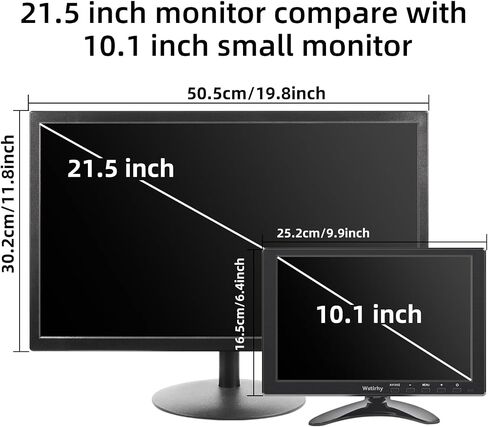 10.1 inch Small Monitor (1920x1200) IPS 178° Viewing Angle Display Support HDMI VGA AV BNC USB Intput for PC Laptop Computer, Kitchen Monitor Built-in Speaker, VESA Mountable, Remote Control in Saudi Arabia