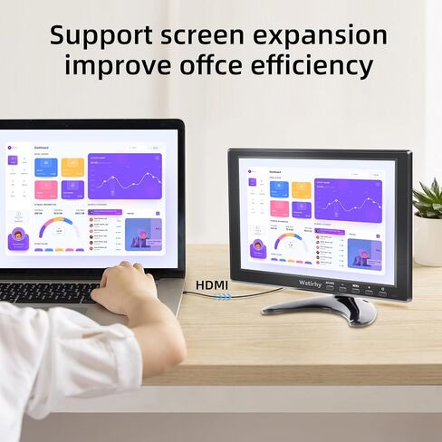 10.1 inch Small Monitor (1920x1200) IPS 178° Viewing Angle Display Support HDMI VGA AV BNC USB Intput for PC Laptop Computer, Kitchen Monitor Built-in Speaker, VESA Mountable, Remote Control in Saudi Arabia
