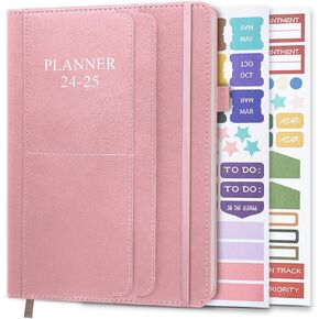 2024-2025 Planner - Weekly & Monthly Planner Runs July 2024 to June 2025, 6.25" x 8.25", 12 Monthly Tabs, 14 Notes Page, Plastic Pocket, Flexible Cover with Twin-Wire Binding, Planners 2024-2025