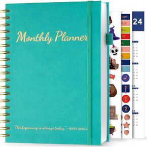 JUBTIC Monthly Planner Undated 7"x10", 30- Month To Do List Notebook For Women or Men, Large Size Hardcover Appointment Book Calendar Planner Organizes Your Task to Boost Productivity, 2025-2027, Green