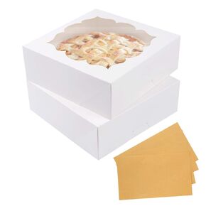 20 Pack Pie Boxes Cake Boxes Bakery Boxes with Window Pastry Boxes for Gift Giving 9x9x3inch (Brown)