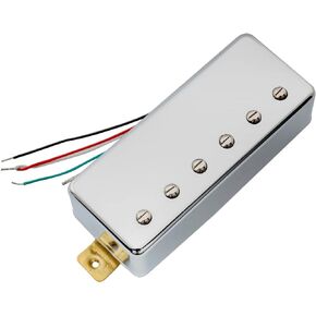 Artec MLA97 Alnico 5 Covered Mini Humbucker Electric Guitar Neck Bridge Pickups Set, Chrome