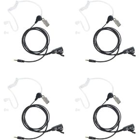 Walkie Talkie Earpiece with Mic PTT Covert Acoustic Tube Earpiece Compatible with Cobra Cxt195 Cx112 PX650 Cx112 ACXT145 ACXT545 RX385 ACXT1035r RX685 Two Way Radio 4Pack