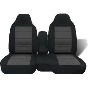 أغطية مقاعد السيارة الأمامية لسيارة تشيفي كولورادو/جي إم سي كانيون 2004-2012، أغطية مقاعد أمامية عالية الظهر 60/40 مع مساند رأس مصبوبة، وحدة تحكم مركزية مفتوحة ووسادة مقعد إسفنجية متضمنة، ملائمة تمامًا in Kuwait