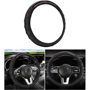 Car Steering Wheel Cover, Non-Slip Vehicle Steering Wheel Protector, Automotive Interior Accessories for Women Men, 15 Inch Universal for SUV, Truck, RV, Van and More（Black）