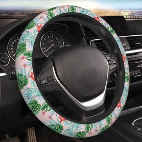 Blue Butterfly Women Steering Wheel Cover, Neoprene Anti-Slip Universal 15 Inch Steering Wheel Protector Elastic Comfortable Car Accessories Decorations Decor Protection for Women Vehicle Truck SUV
