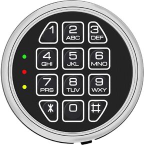 Gun Safe Replacement Lock Chrome Digital Keypad Electronic Lock, Solenoid Safe Lock Mechanism, 14 Pin DIY Safe Lock