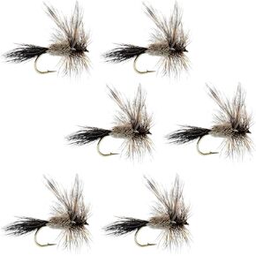 The Fly Fishing Place Irresistible Adams Classic Trout Dry Fly Fishing Flies - Set of 6 Flies Size 14