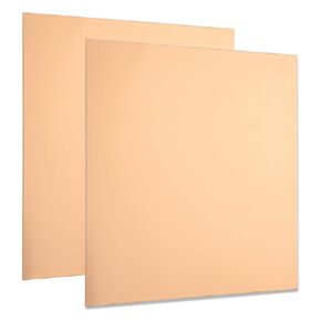 2Pcs Pure Copper Sheet 12 x 12 Inch (11.8Inch) 24 Gauge/0.5mm Metal Copper Plate Film Attached Copper Plates for Crafts, Jewelry, Repair, Electrical, Industry