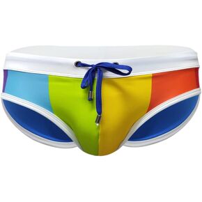 Men's Enhancing Low Rise Swim Briefs, Removable Pad and Push-Up Cup
