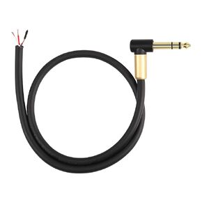 XMSJSIY 6.35mm TRS Pigtail Cable 1/4 inch Stereo Male Plug to Bare Wire Adapter Connector Open End Audio Cable Right Angle 3- Pole Speaker Amplifier Microphone Cable Replacement (2M/6.5FT)