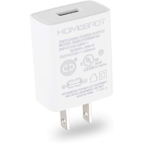 HomeSpot UL Certified USB Wall Charger 5V1A Plug in-Door Power AC Adapter Travel Office Home Use - 1 Pack White