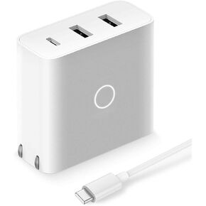 شاحن سفر ZMI zPower بثلاثة منافذ مع دعم 25W PPS: 45W USB-C PD و18W-Split Dual USB-A شاحن حائط (أبيض) [ملاحظة: هذا ليس شاحن 45W PPS لجهاز Galaxy Note10+]