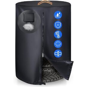 Large Tire Covers for Storage，Durable 420D Tire Storage Bag Waterproof Outdoor Indoor,Universal Tyre Dust Protective Cover with Waterproof Zipper,Air Vent (Holding 4 Tires Within 32 Inch Diameter)