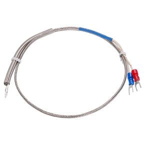 MECCANIXITY K Type Thermocouple Temperature Sensor PT100 6mm Ring High Temperature Probe 1.6ft Wire 0 to 600°C(32 to 1112°F) Stainless Steel